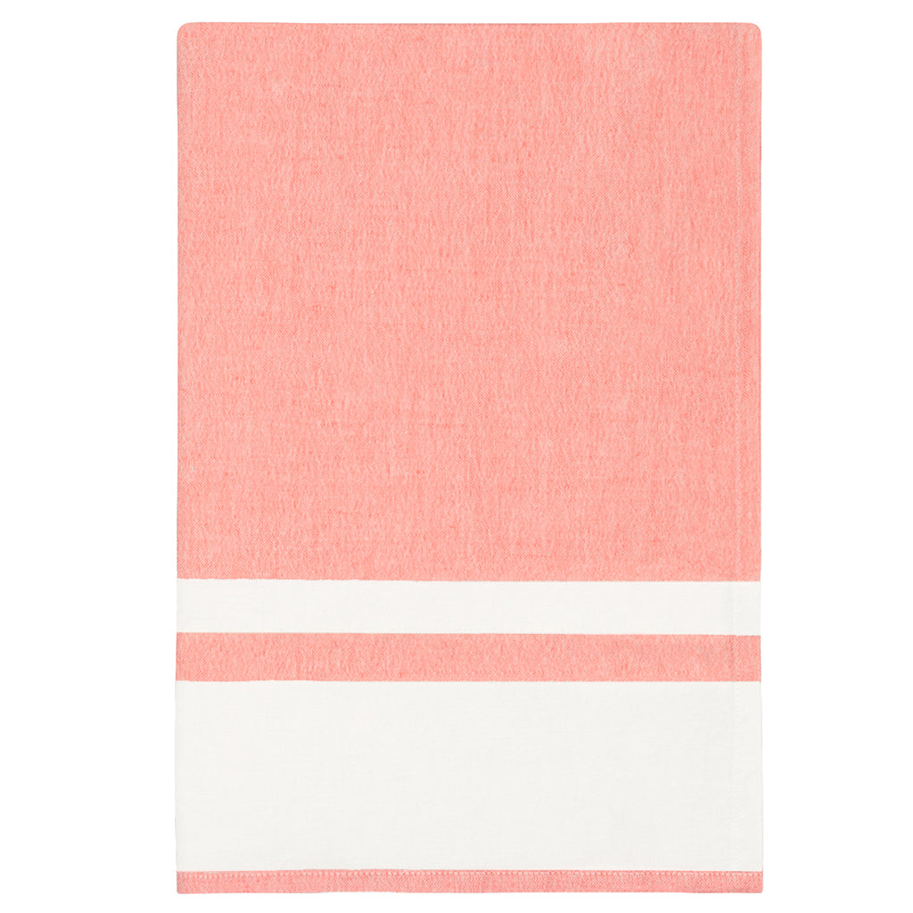 Bedroom inspiration and bedding decor | The Chambray Stripe Coral Tea Towel | Crane and Canopy
