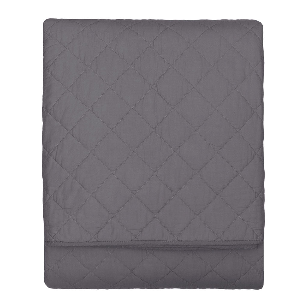 The Diamond Charcoal Grey Quilt & Sham