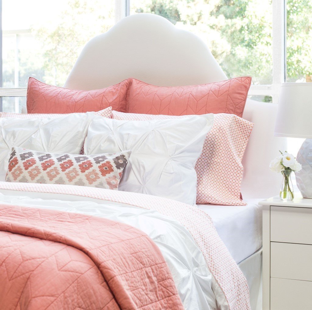 Coral Morning Glory Sheet Set 2 (Fitted & Pillow Cases)