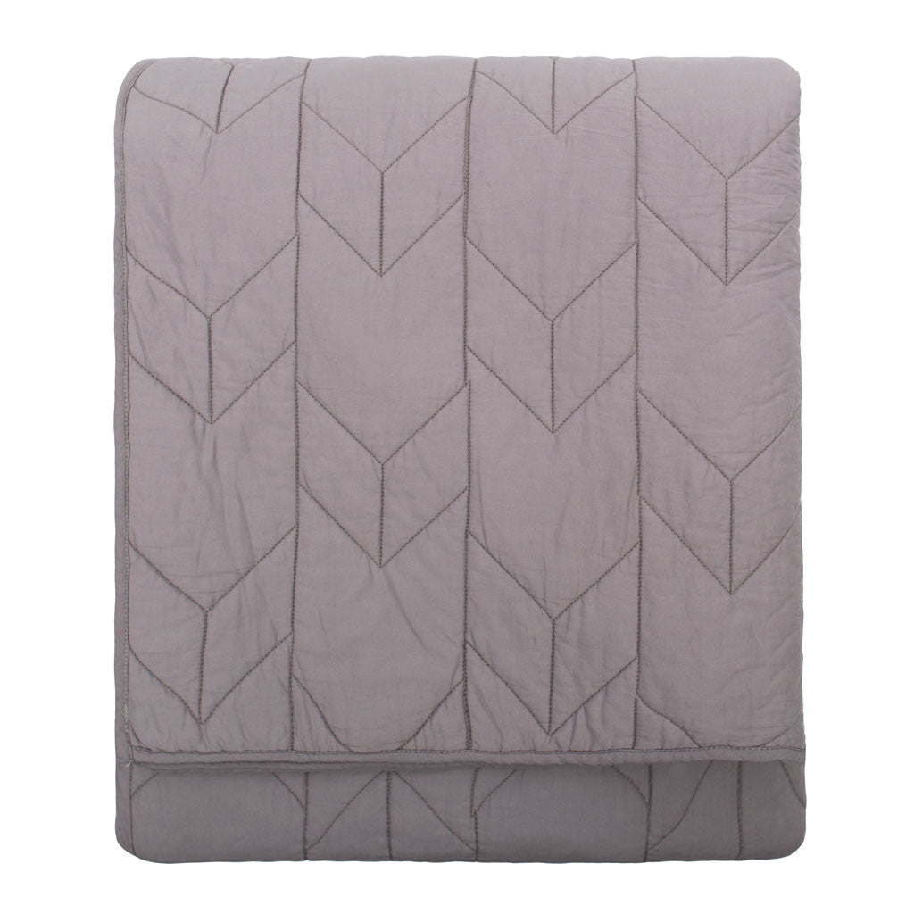 The Chevron Light Grey Quilt & Sham