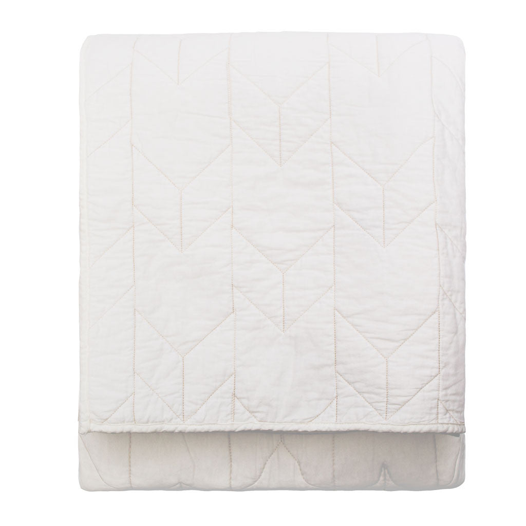 The Chevron Soft White Quilt & Sham