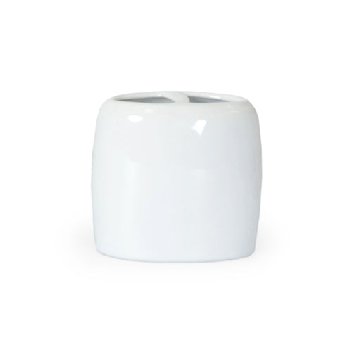 Classic White Ceramic Bath Accessories, Toothbrush Holder