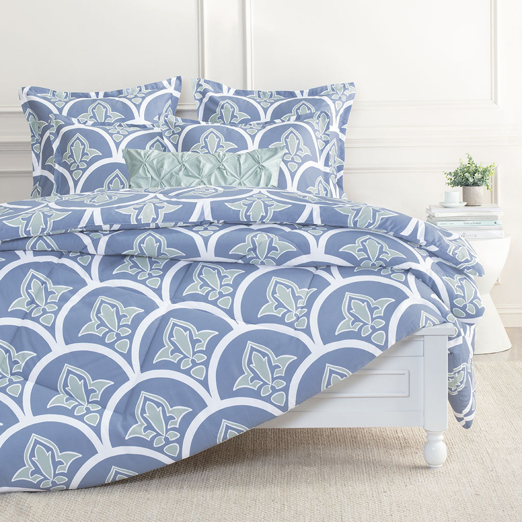 Bedroom inspiration and bedding decor | The Clementina Blue Comforter Duvet Cover | Crane and Canopy