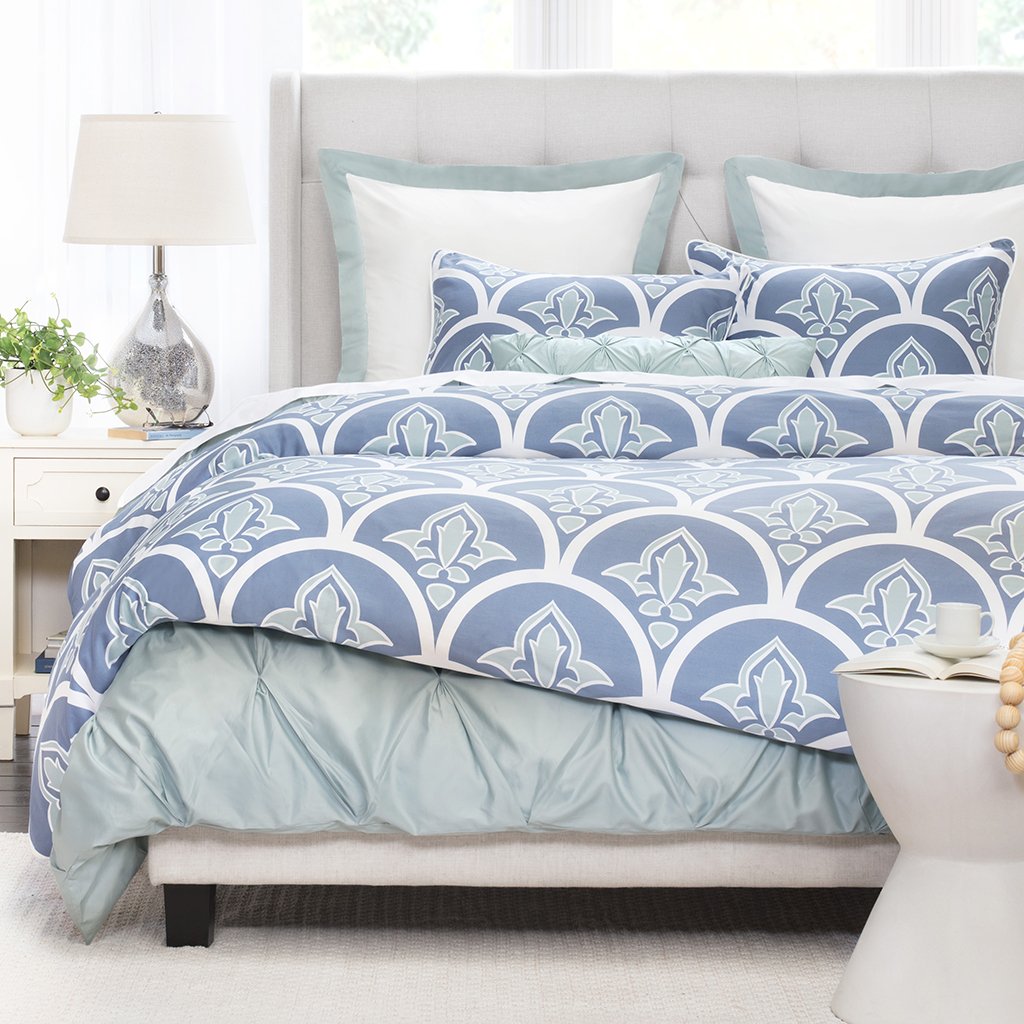 Porcelain Green Valencia Pintuck Duvet Cover