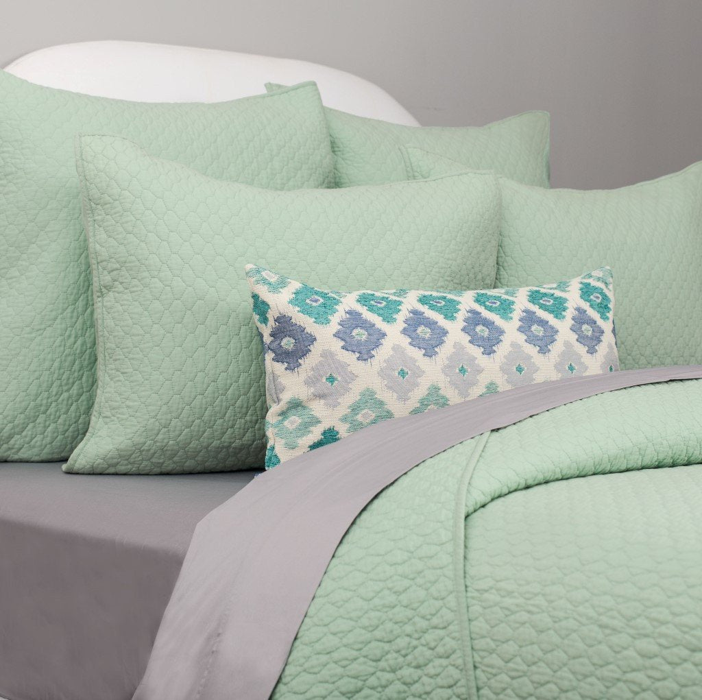 Teal Flowers Throw Pillow