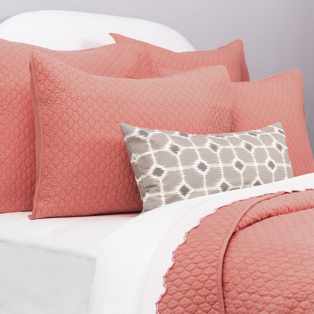 Bedroom inspiration and bedding decor | Coral Cloud Quilt Euro Sham Duvet Cover | Crane and Canopy