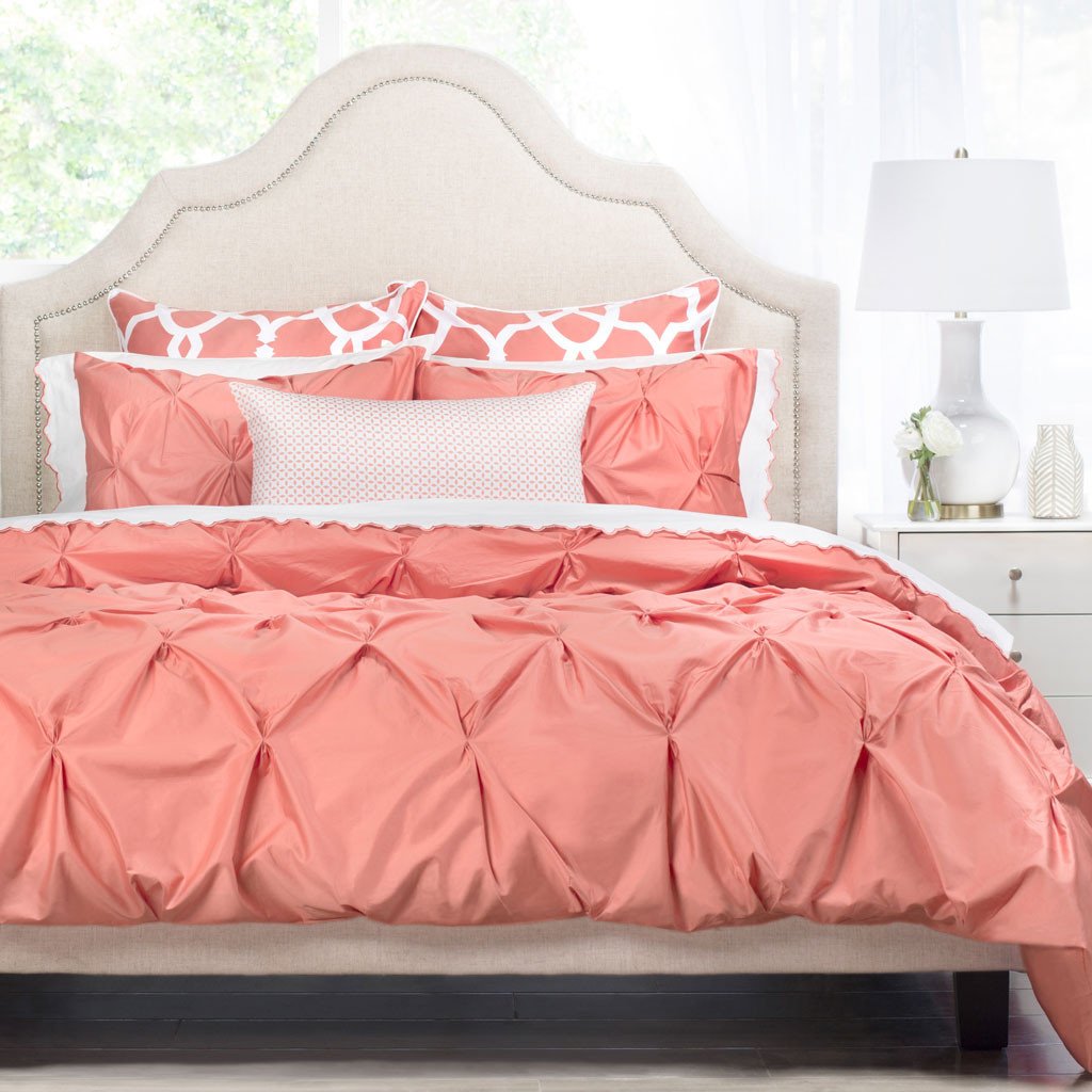 Coral Valencia Pintuck Sham Pair