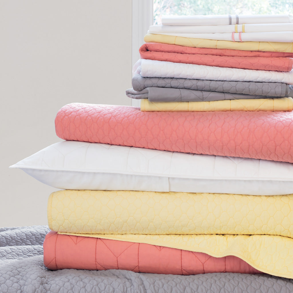 The Marigold Yellow Lines Embroidered Sheet Set