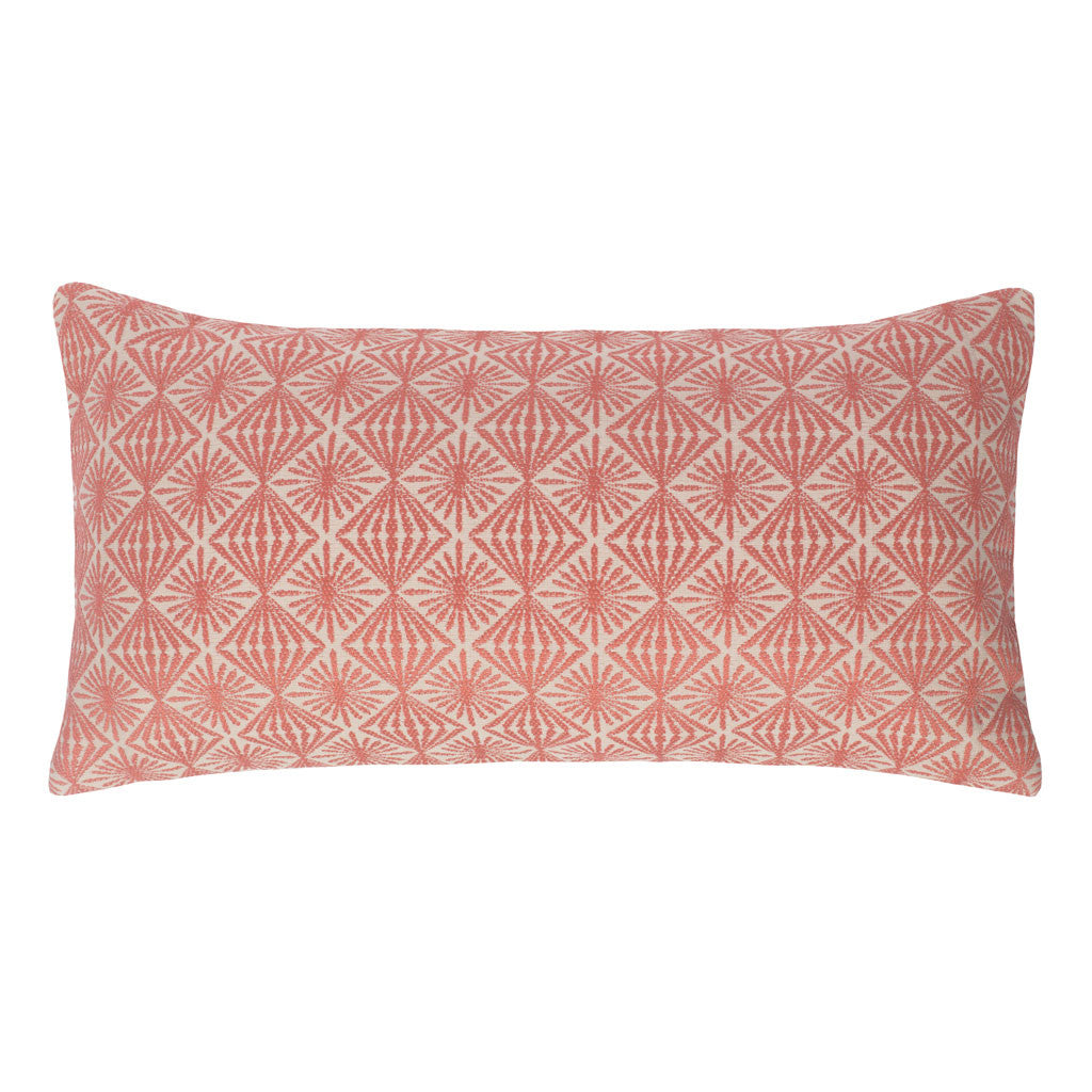 Bedroom inspiration and bedding decor | Coral and Ivory Diamond Starburst Throw Pillow Duvet Cover | Crane and Canopy