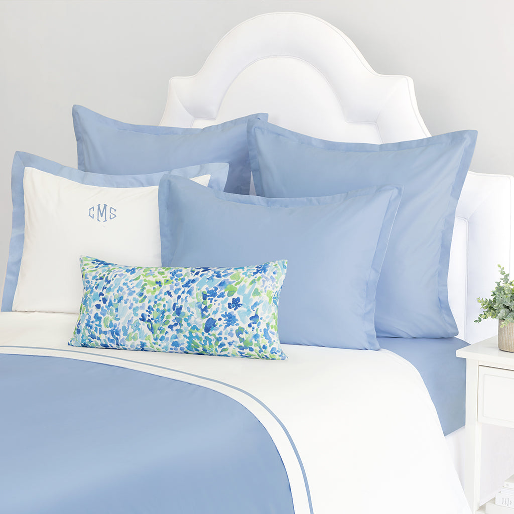 Bedroom inspiration and bedding decor | Cornflower Blue Hayes Nova Duvet Cover Duvet Cover | Crane and Canopy