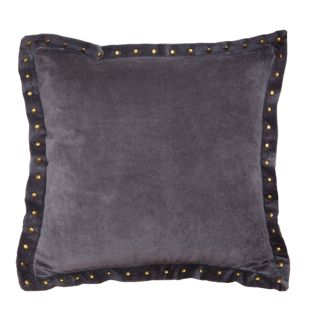 Bedroom inspiration and bedding decor | The Dark Grey Studded Velvet Throw Pillows | Crane and Canopy