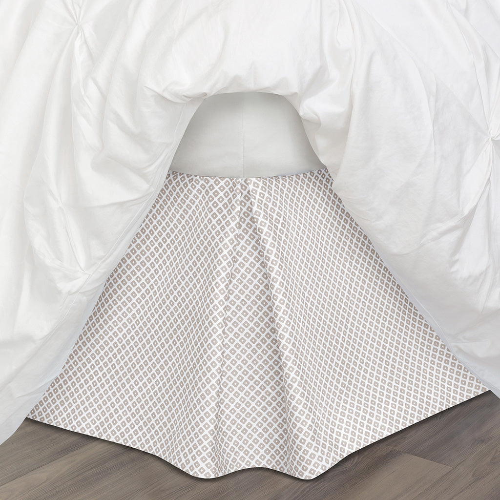 Bedroom inspiration and bedding decor | Taupe Diamonds Bed Skirt Duvet Cover | Crane and Canopy