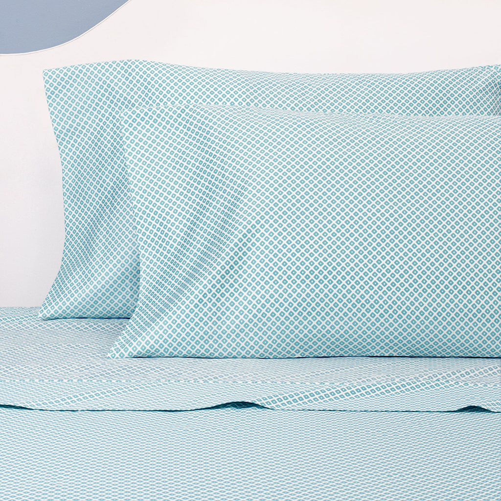 Bedroom inspiration and bedding decor | Turquoise Diamonds Sheet Set 2 (Fitted & Pillow Cases)s | Crane and Canopy