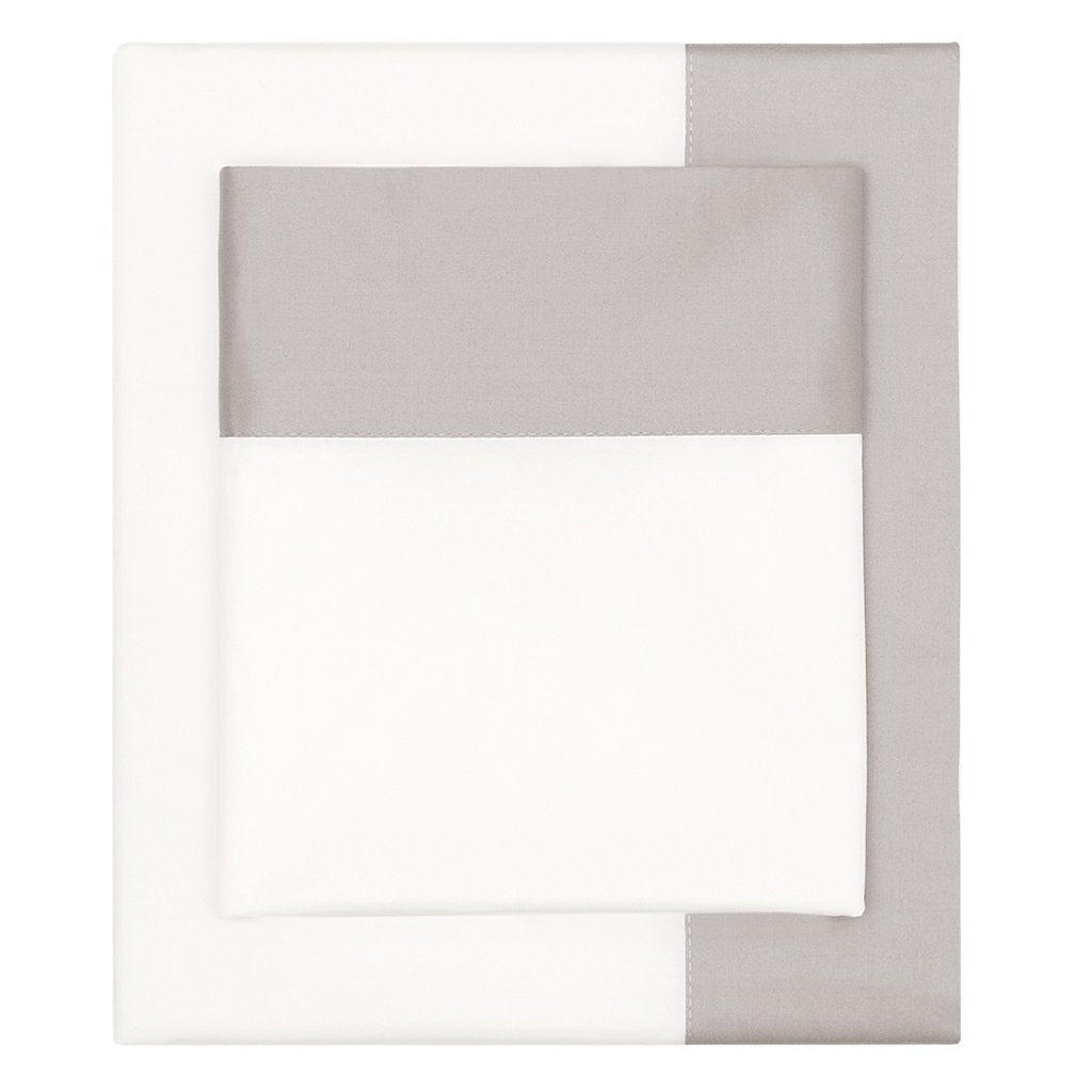 Bedroom inspiration and bedding decor | Dove Grey Border Sheet Set (Fitted, Flat, & Pillow Cases)s | Crane and Canopy