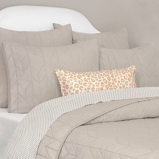 Dove Grey Chevron Quilt Sham Pair