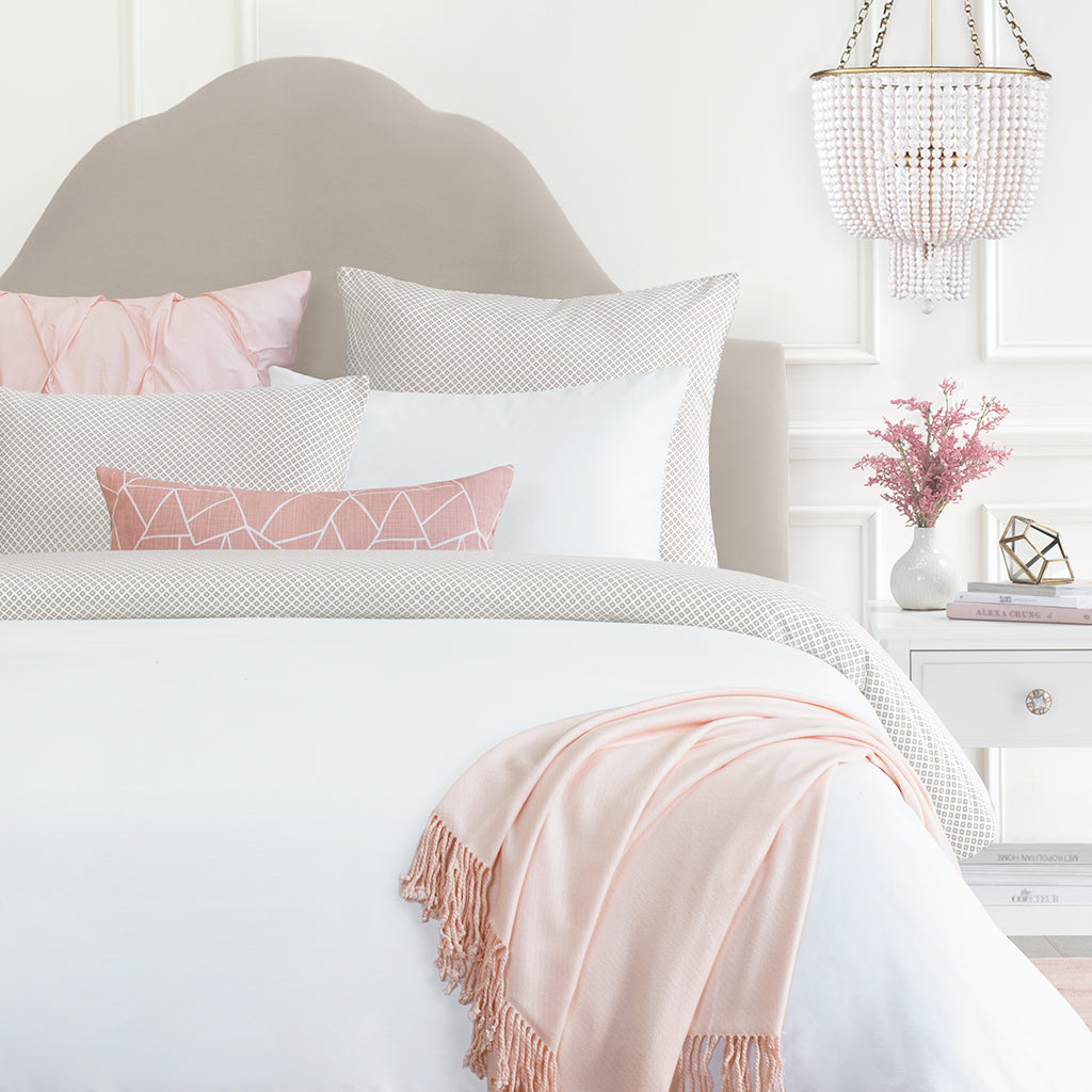 Bedroom inspiration and bedding decor | Edie Taupe Euro Sham Duvet Cover | Crane and Canopy