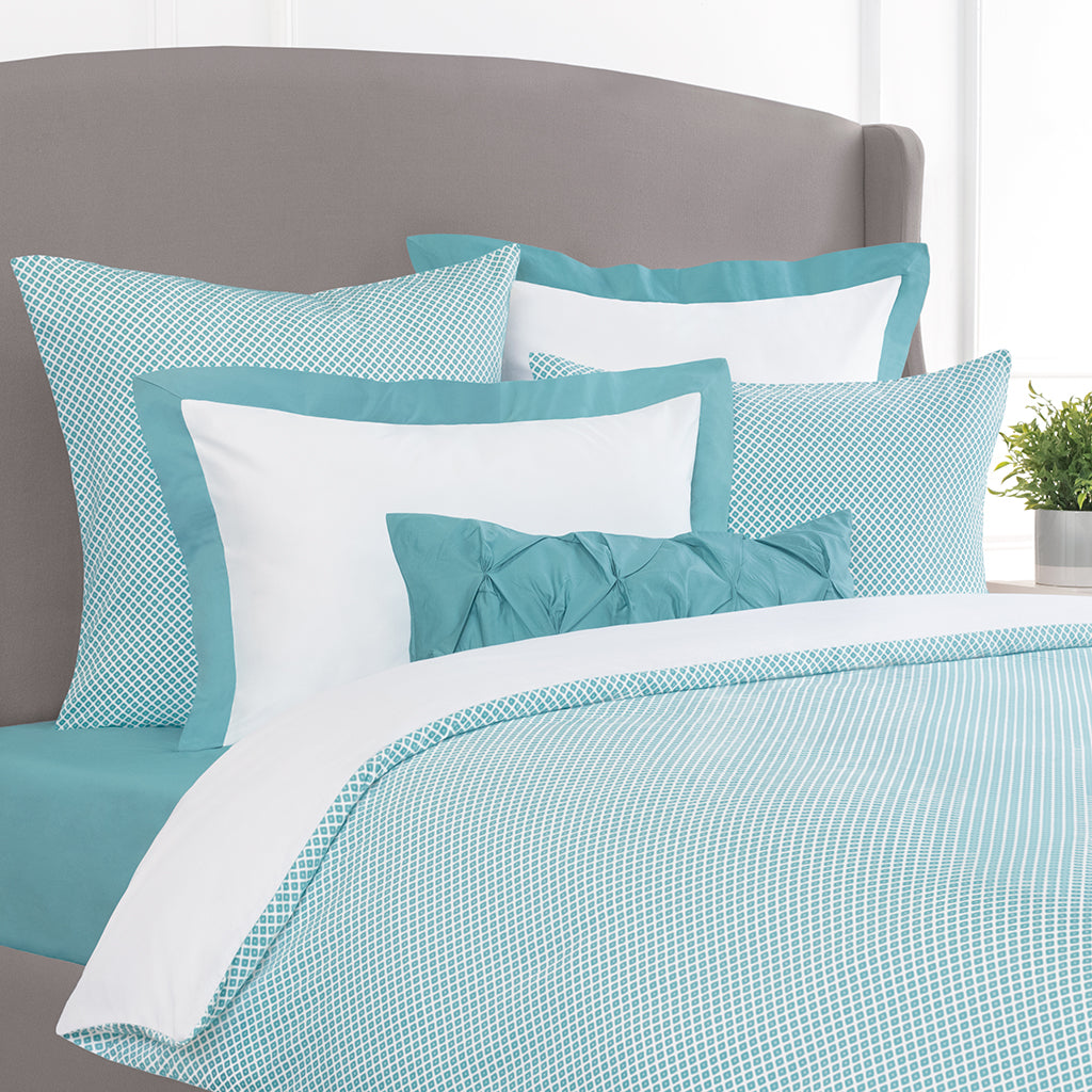 Bedroom inspiration and bedding decor | Edie Turquoise Euro Sham Duvet Cover | Crane and Canopy