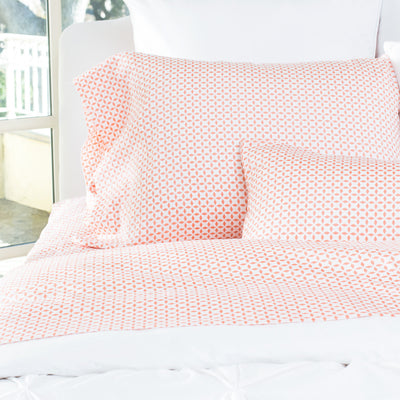 Coral Morning Glory Sheet Set 2 (Fitted & Pillow Cases)