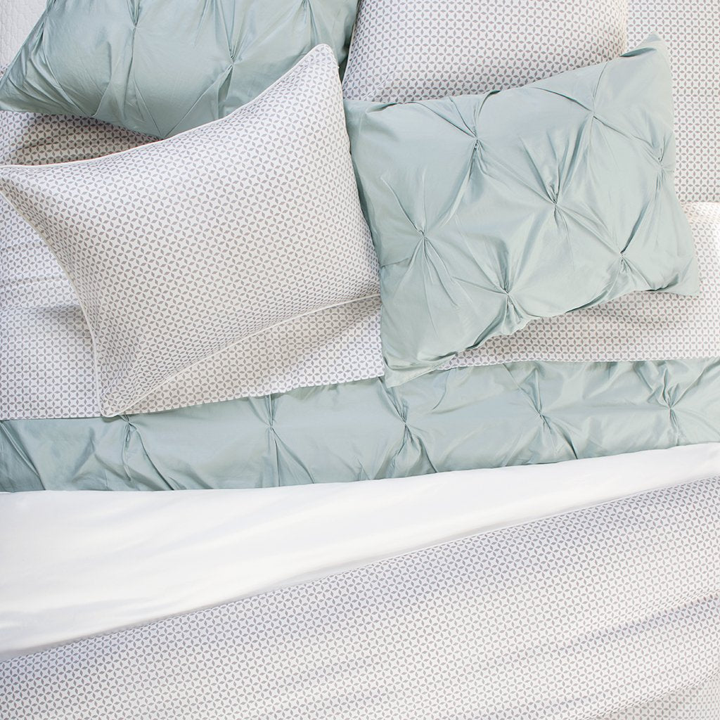 Porcelain Green Valencia Pintuck Sham Pair