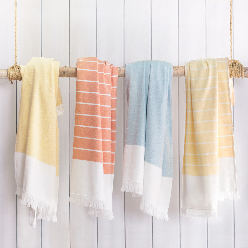 The Coral Stripe Fouta Towels
