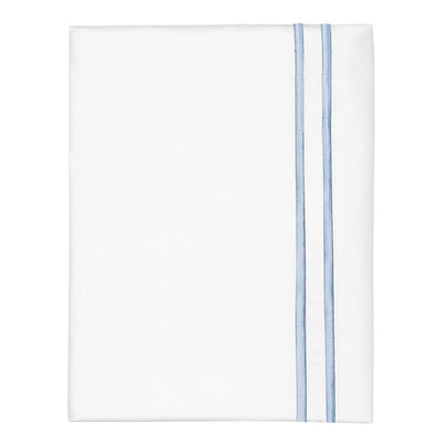 French Blue Lines Embroidered Pillowcase Pair