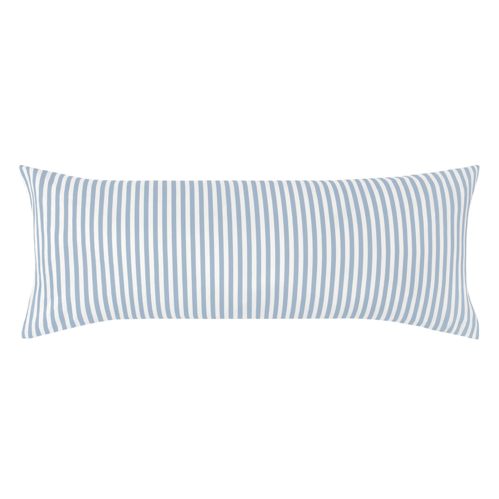 Bedroom inspiration and bedding decor | The French Blue Striped Extra Long Throw Pillow Duvet Cover | Crane and Canopy