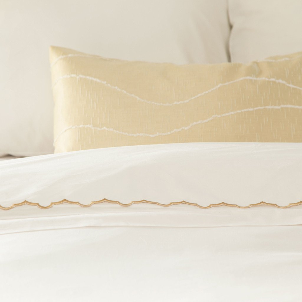 Gold Waves Throw Pillow