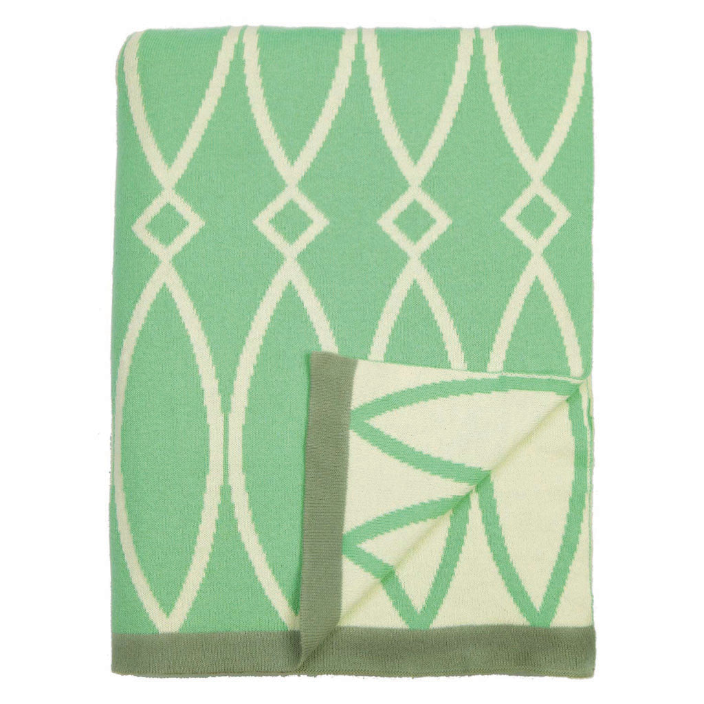Bedroom inspiration and bedding decor | The Green Geometric Reversible Patterned Throw | Crane and Canopy