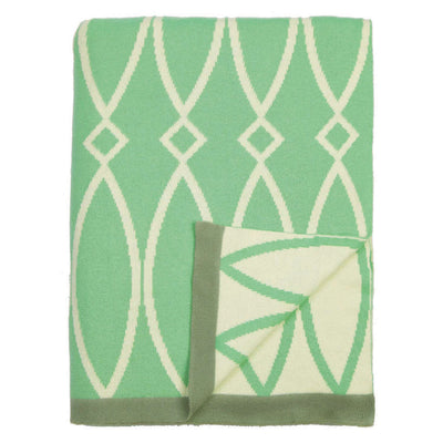 Green Geometric Reversible Patterned Throw