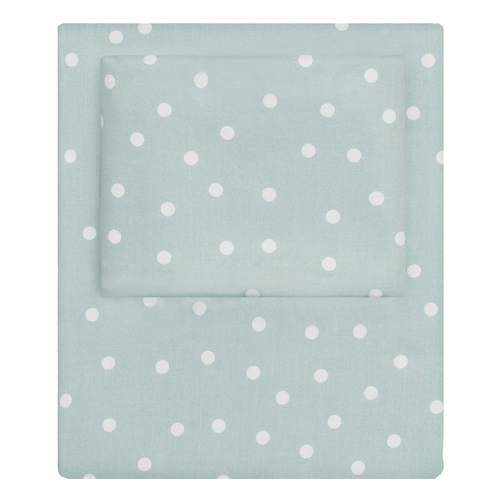 Bedroom inspiration and bedding decor | The Porcelain Green Polka Dots Sheet Sets | Crane and Canopy