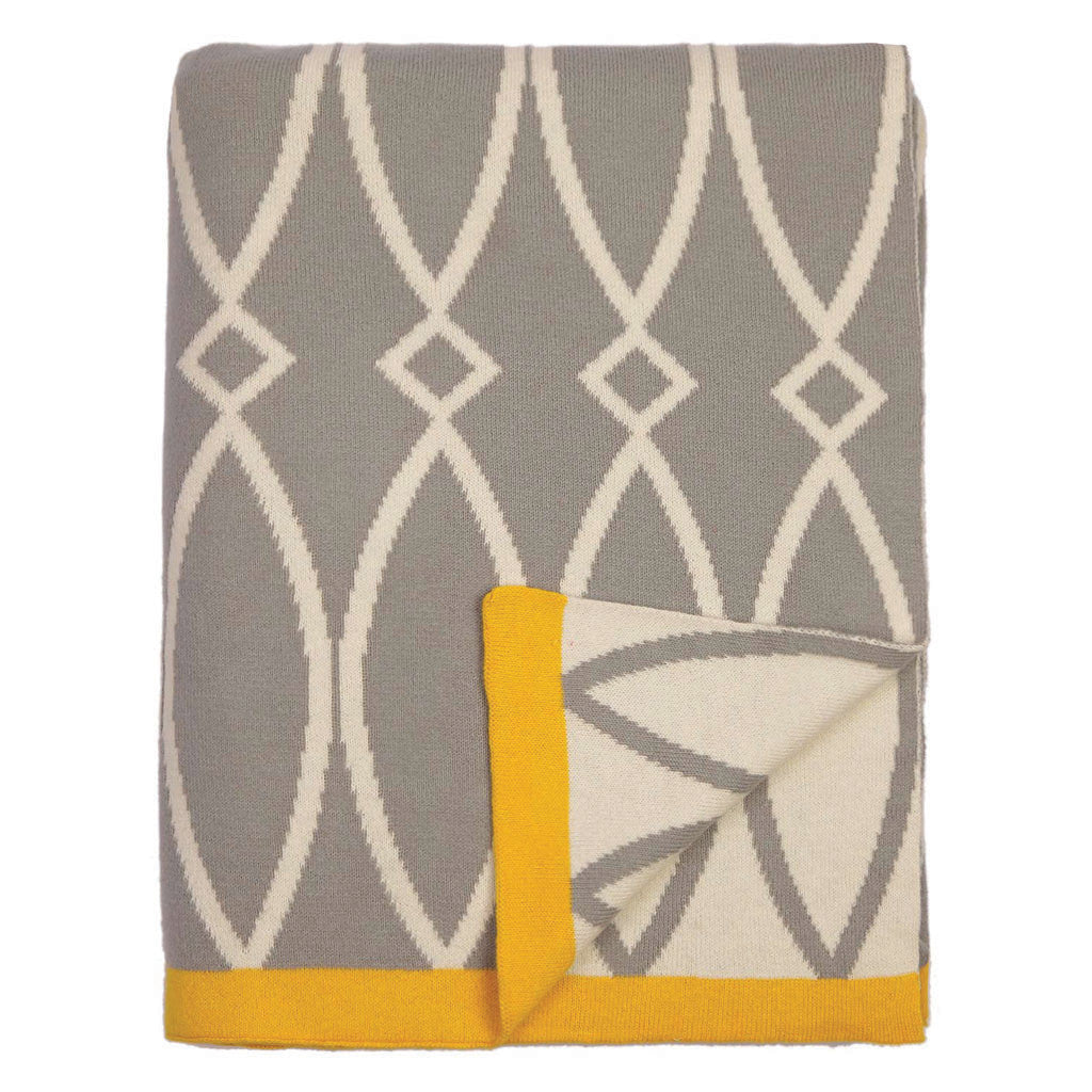 Bedroom inspiration and bedding decor | The Grey Geometric Reversible Patterned Throw | Crane and Canopy