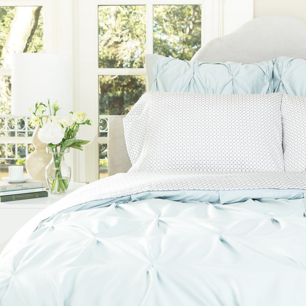 Grey Morning Glory Sheet Set (Fitted, Flat, & Pillow Cases)