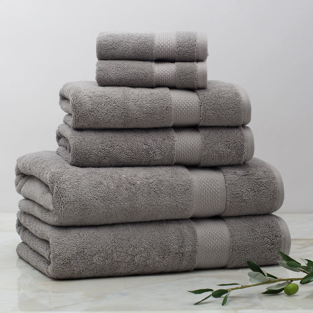 Classic Grey Towel Essentials Bundle (2 Wash + 2 Hand + 2 Bath Towels)