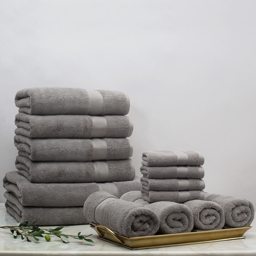 Classic Grey Towel Resort Bundle (4 Wash + 4 Hand + 4 Bath Towels + 2 Bath Sheets)