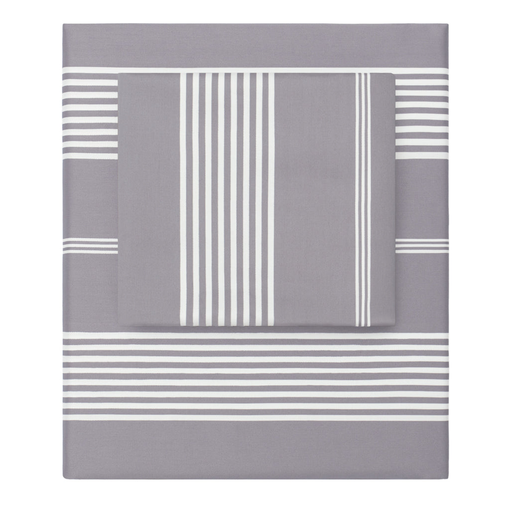 Bedroom inspiration and bedding decor | The Grey Striped Seaport Sheet Sets | Crane and Canopy