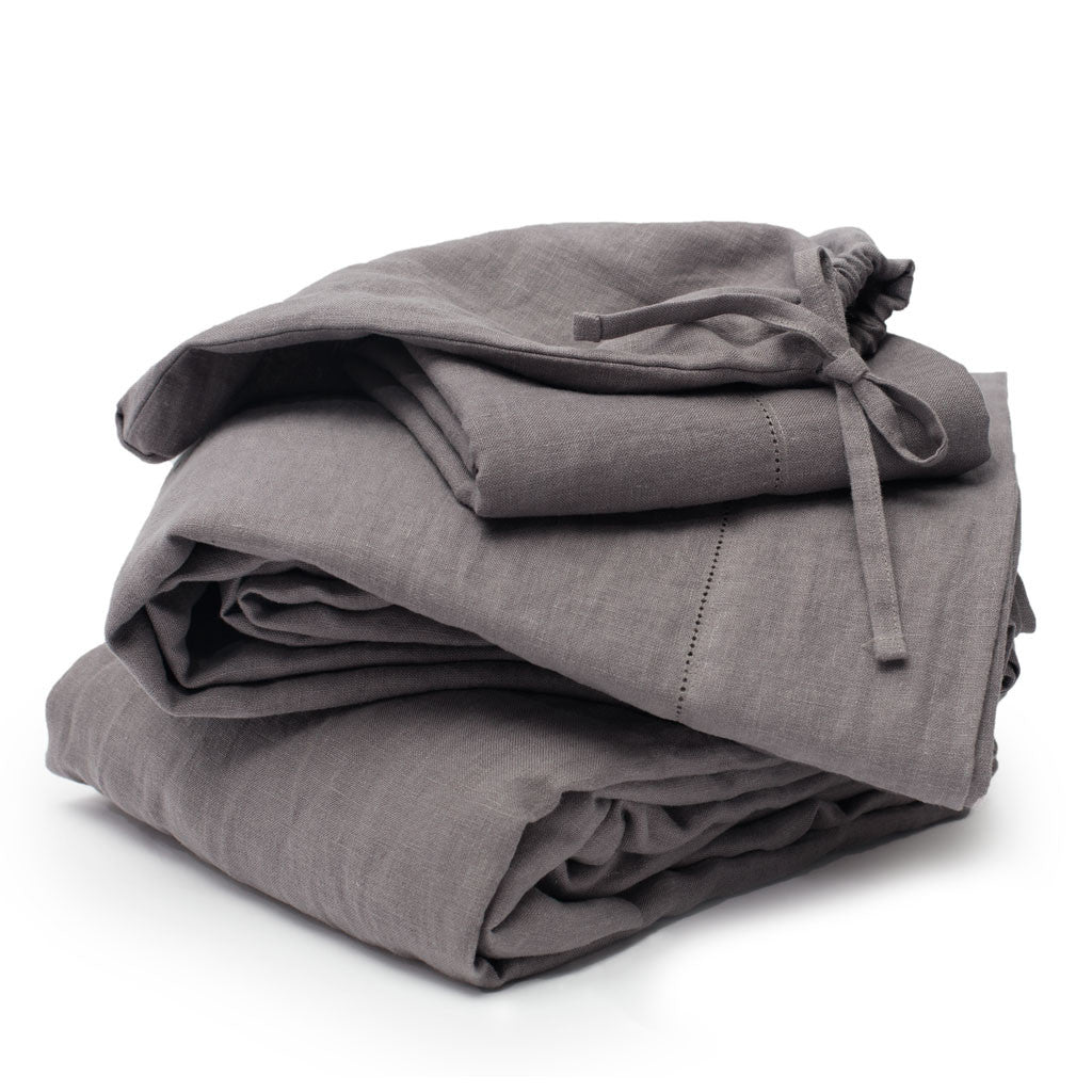 The Grey Belgian Linen Sheets