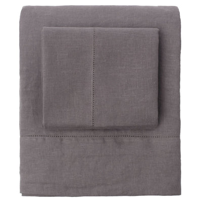 Grey Belgian Flax Linen Sheet Set (Fitted, Flat, & Pillow Cases)