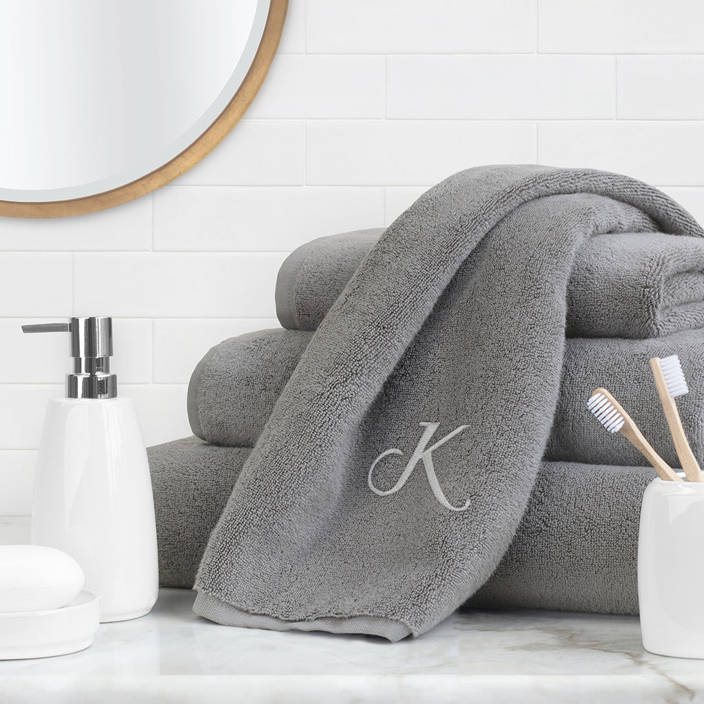Bedroom inspiration and bedding decor | Plush Shadow Grey Towel Essentials Bundle (2 Wash + 2 Hand + 2 Bath Towels) Duvet Cover | Crane and Canopy