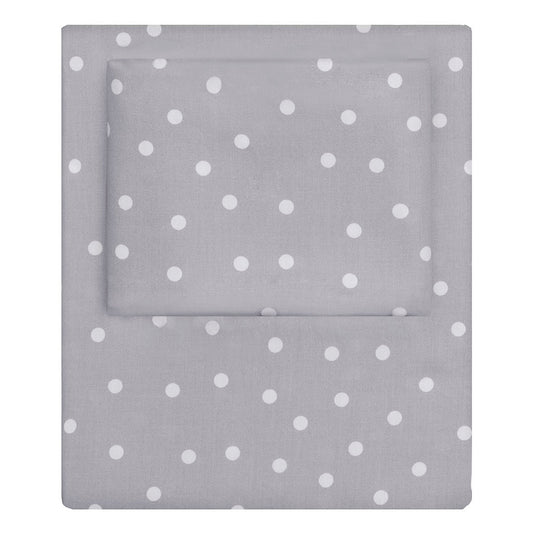 Grey Polka Dots Flat Sheet