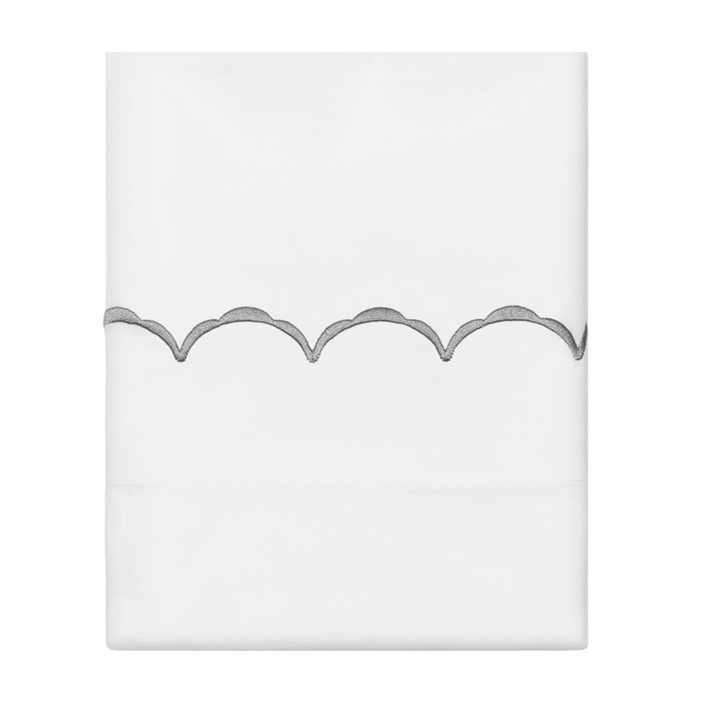Grey Wavelet Embroidered Pillowcase Pair