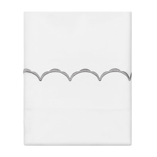 Grey Wavelet Embroidered Pillowcase Pair