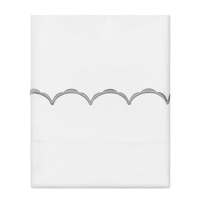 Grey Wavelet Embroidered Pillowcase Pair