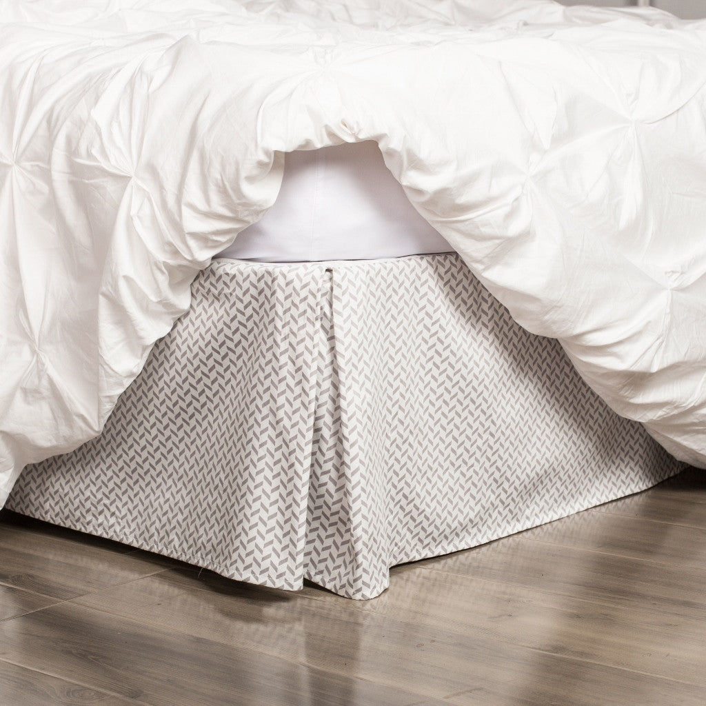 Bedroom inspiration and bedding decor | Grey Herringbone Bed Skirt Duvet Cover | Crane and Canopy