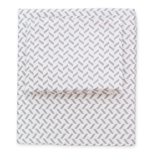 Grey Herringbone Sheet Set 2 (Fitted & Pillow Cases)