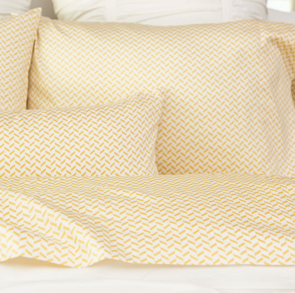 The Yellow Herringbone Sheet Set