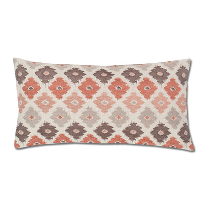 Coral and Brown Flowers Throw Pillow