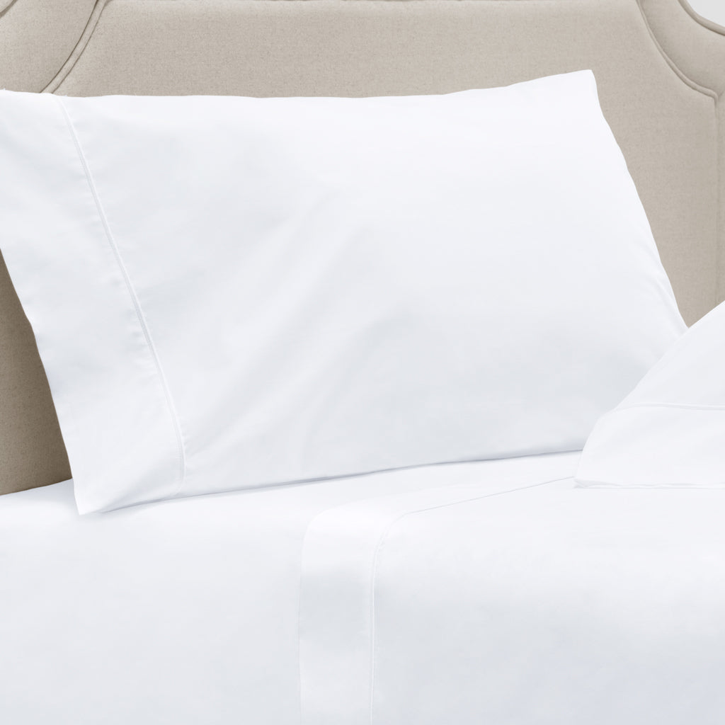 Bedroom inspiration and bedding decor | Bright White 400 Thread Count Percale Cotton Pillow Case Duvet Cover | Crane and Canopy