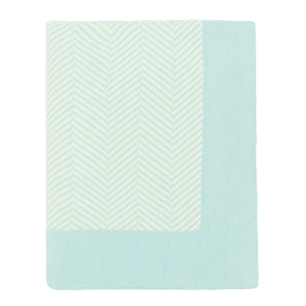 Bedroom inspiration and bedding decor | The Light Blue Border Herringbone Throw | Crane and Canopy