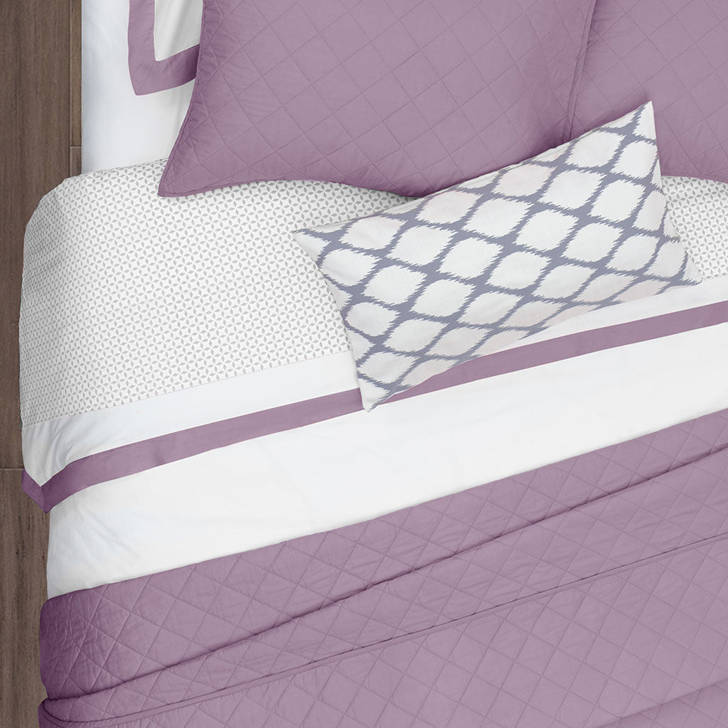 The Diamond Lilac Quilt & Sham