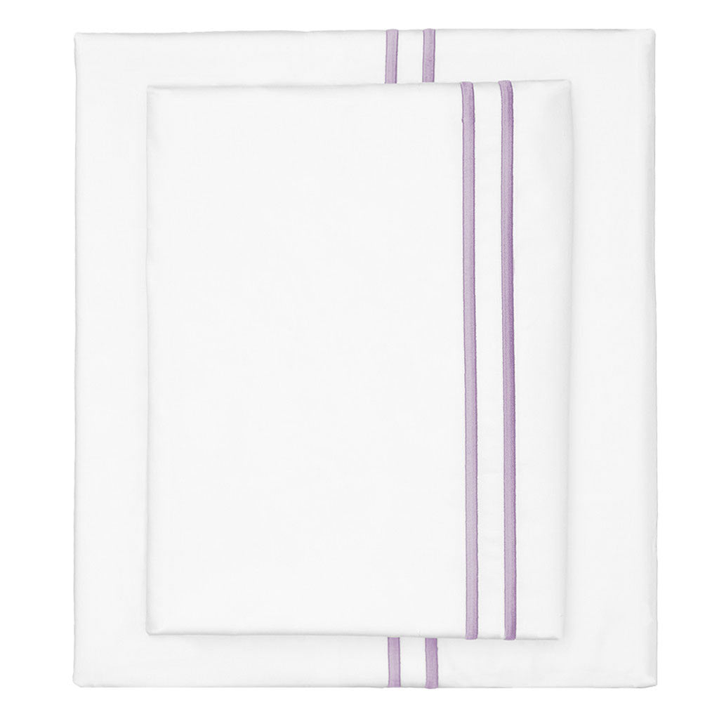 The Lilac Purple Lines Embroidered Sheet Set